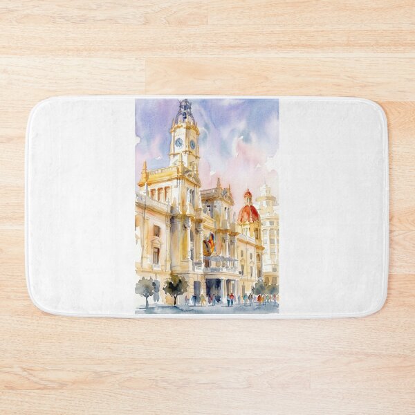 Item preview, Valencia City Hall Watercolor Spain designed and sold by caracatita75.