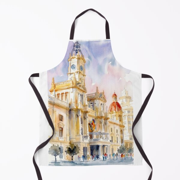Item preview, Valencia City Hall Watercolor Spain designed and sold by caracatita75.