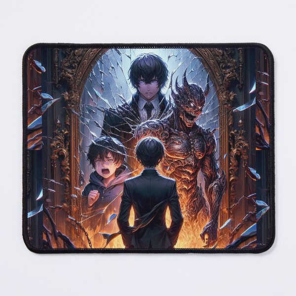 Item preview, The Dark Side Within: Shattered Mirror Reflection of Inner Demons and Hidden Trauma Anime designed and sold by MouradStudio.