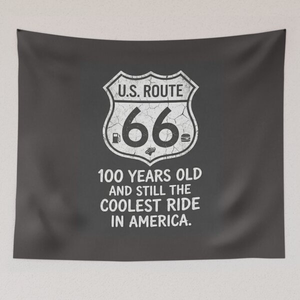 Item preview, Route 66 Shield T-Shirt | 100 Years Old Vintage Road Sign Tee designed and sold by LaModaLoKa01.