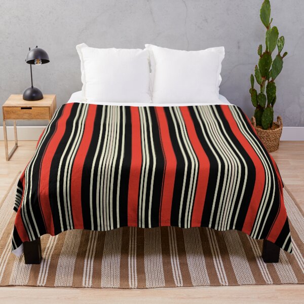 Item preview, Rayas verticales rojas, negras y crema llamativas: un estampado retro moderno de alto contraste. designed and sold by WildHugeDot.