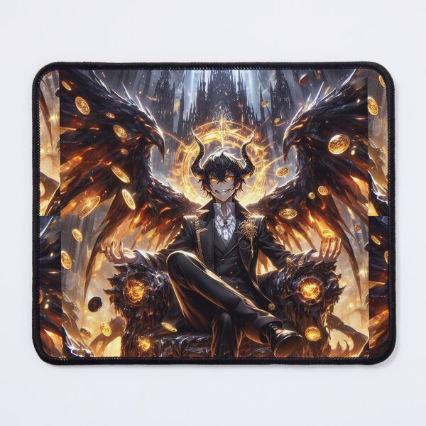 Item preview, Lord of the Golden Abyss: Demonic Anime King on a Throne of Greed and Dark Wealth designed and sold by MouradStudio.