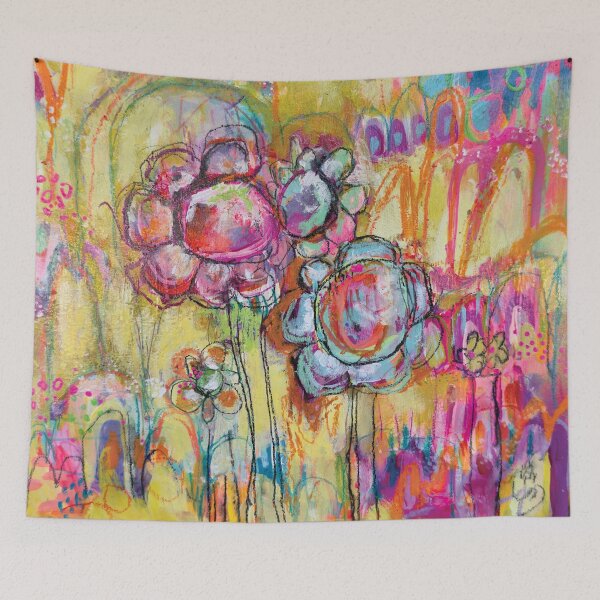 Item preview, Colorful Wildflower Garden Art Print, Cottagecore Floral Field, Joyful Nature Wall Decor, Kindness designed and sold by jacquelynmary.