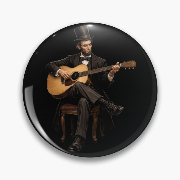 Item preview, Abraham Lincoln playing Guitar classic Funny Patriotic Music Art  designed and sold by Kladhadredo.