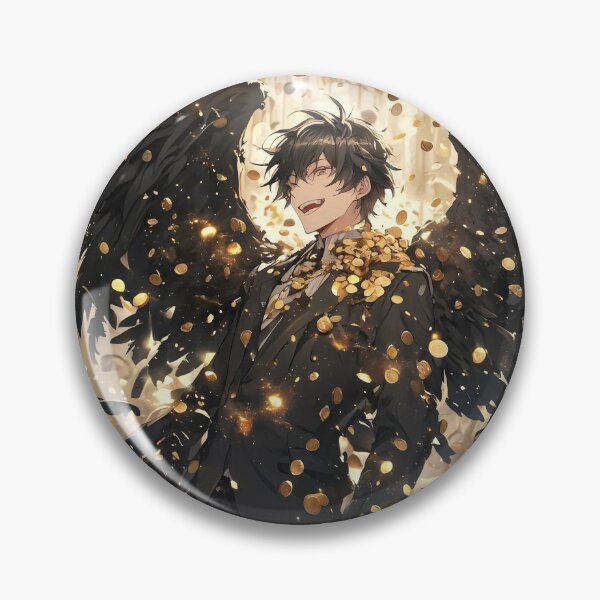 Item preview, Golden Greed: The Smiling Fallen Angel Anime Boss Bathed in a Shower of Wealth designed and sold by MouradStudio.
