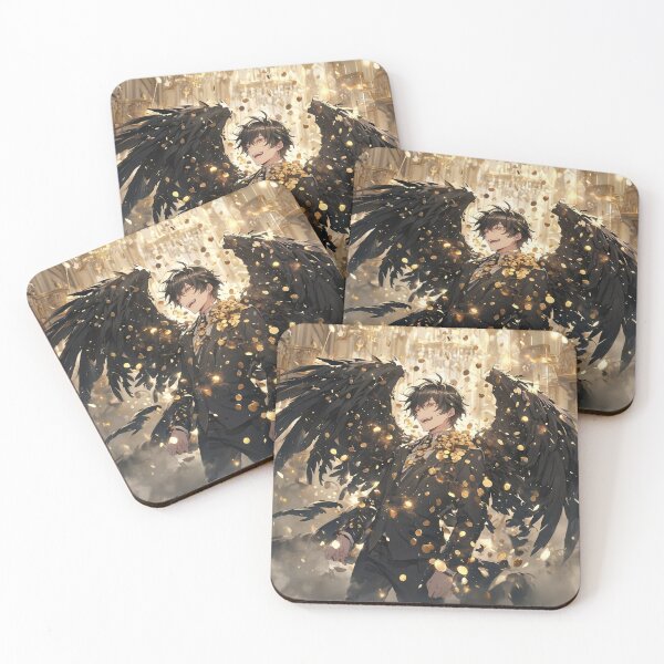 Item preview, Golden Greed: The Smiling Fallen Angel Anime Boss Bathed in a Shower of Wealth designed and sold by MouradStudio.