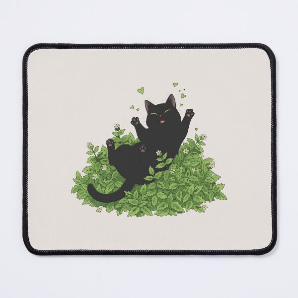 Item preview, Funny Black Cat High on Catnip Plant Kawaii Art designed and sold by Cipher & Soul.