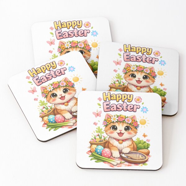 Item preview, Cute Easter Cat  Spring Kawaii Design designed and sold by Luna's World - Moody Vibes Studio.