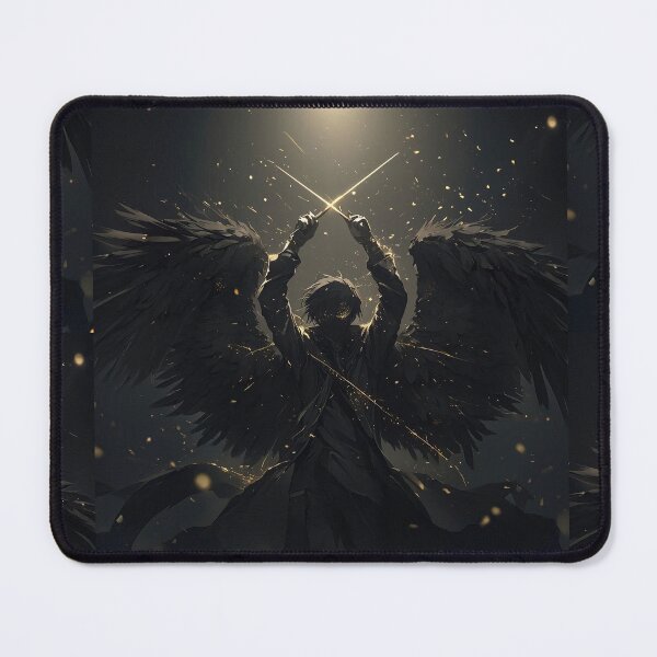 Item preview, Symphony of Shadows: Fallen Angel Anime Conductor Orchestrating Golden Magic designed and sold by MouradStudio.
