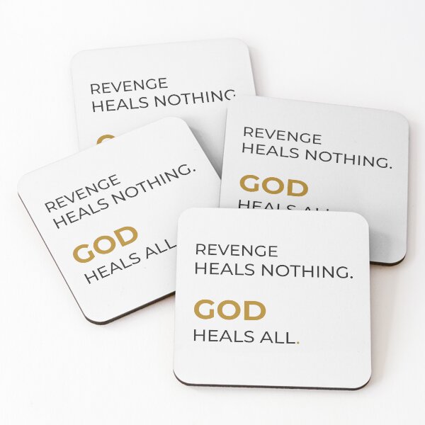 Item preview, Christian Wall Art – Revenge Heals Nothing God Heals All Faith Quote Design designed and sold by QuietRootStudio.
