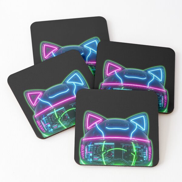 Item preview, Cyber Cat Helmet Neon Interface designed and sold by powersunlight.