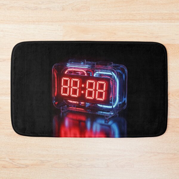Item preview, Neon Digital Alarm Clock - Cyberpunk Transparent Tech Art designed and sold by powersunlight.