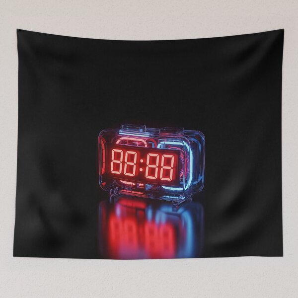 Item preview, Neon Digital Alarm Clock - Cyberpunk Transparent Tech Art designed and sold by powersunlight.