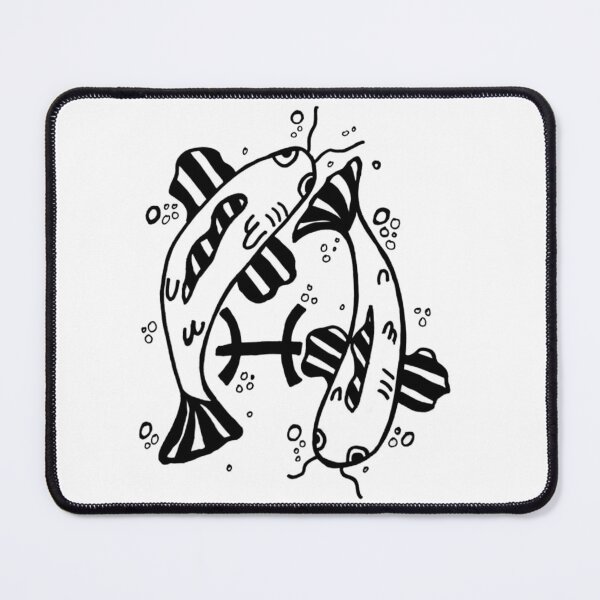 Item preview, Zodiac Sign Pieses Greyscale Fish designed and sold by KayTurtless.