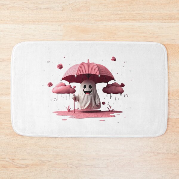 Item preview, Kawaii Pastel Goth Ghost with Pink Umbrella & Rose Rain designed and sold by fotoNoz.