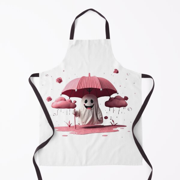Item preview, Kawaii Pastel Goth Ghost with Pink Umbrella & Rose Rain designed and sold by fotoNoz.