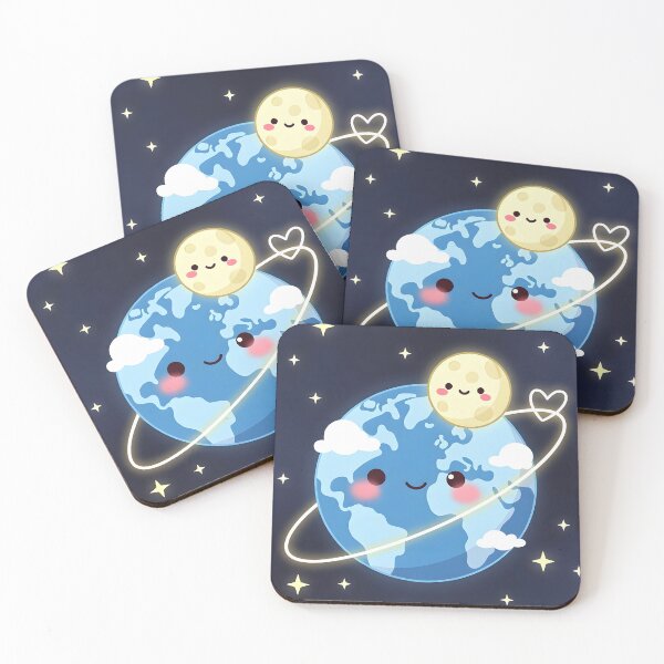 Item preview, Cute Earth and Moon Best Friends designed and sold by LunarVault.
