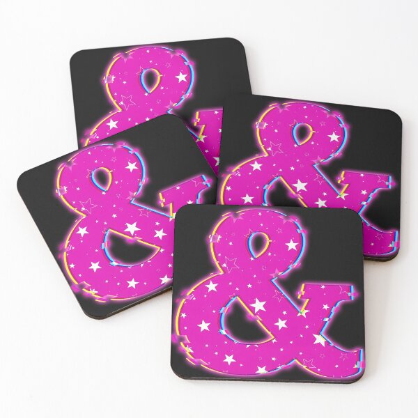 Item preview, Pink Glitch Ampersand Stars Symbol designed and sold by powersunlight.