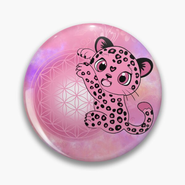 Item preview, Kawaii Pink Baby Leopard & Flower of Life – Cute and Feminine Design designed and sold by Le royaume des fleurs.