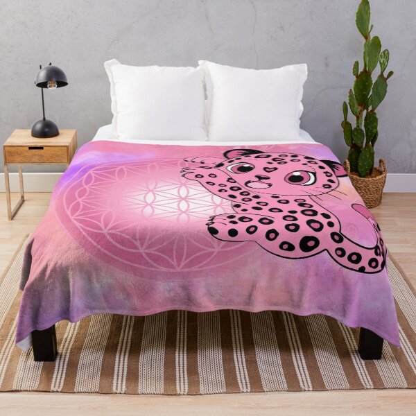 Item preview, Kawaii Pink Baby Leopard & Flower of Life – Cute and Feminine Design designed and sold by Le royaume des fleurs.