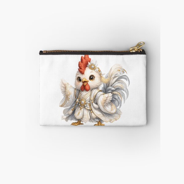 Item preview, Cute Chinese Zodiac Rooster – Adorable Baby Rooster in White Gold Royal Imperial Robe Illustration designed and sold by Symbol Universe.