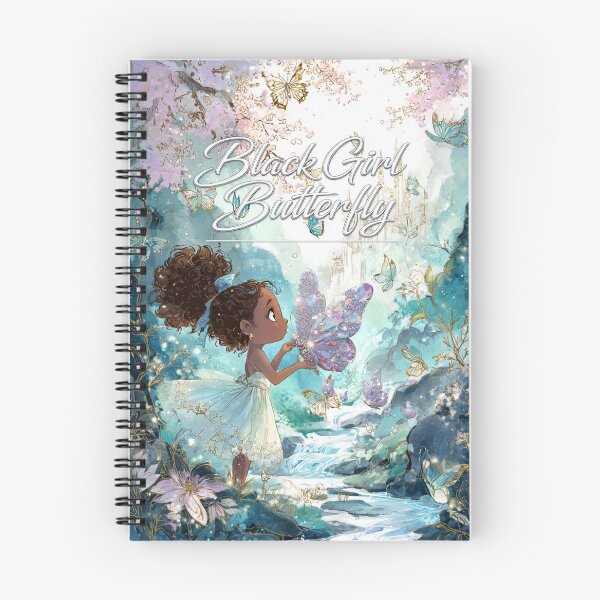 Item preview, Fantasy Black Girl Butterfly Notebook designed and sold by AngelHomes1.