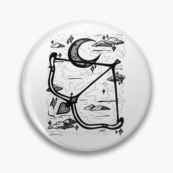 Item preview, Zodiac Sign Sagittarius Greyscale Bow And Arrow designed and sold by KayTurtless.