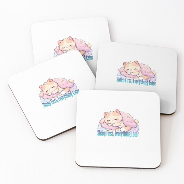 Item preview, Cute Sleeping Cat on Cloud – Sleep First, Everything Later kawaii Design designed and sold by Ace01st.