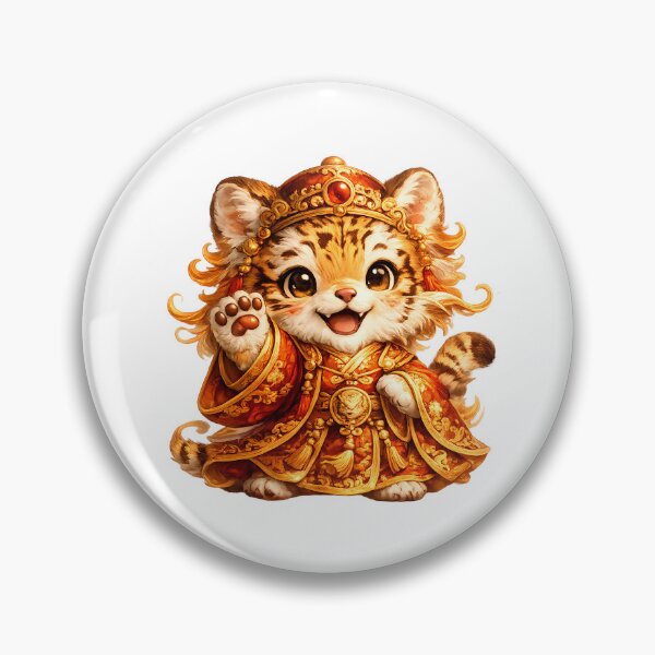 Item preview, Cute Chinese Zodiac Tiger Emperor – Adorable Baby Tiger in Royal Imperial Robe Illustration designed and sold by Symbol Universe.