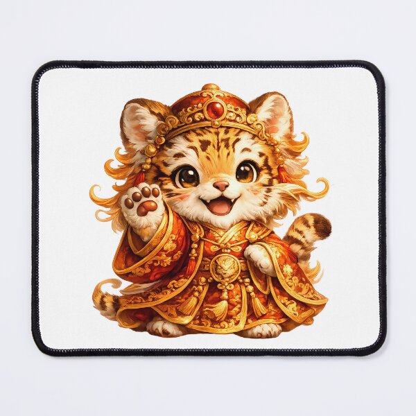 Item preview, Cute Chinese Zodiac Tiger Emperor – Adorable Baby Tiger in Royal Imperial Robe Illustration designed and sold by Symbol Universe.