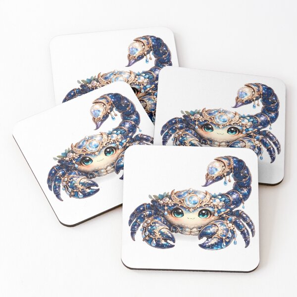 Item preview, Cute Scorpio Zodiac – Adorable Galaxy Scorpion with Moon Crown and Pearl Jewels Illustration designed and sold by Symbol Universe.