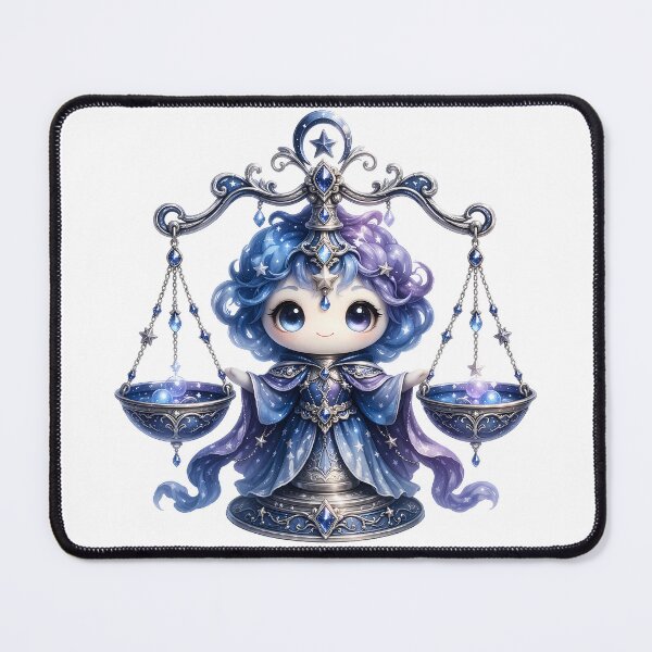 Item preview, Cute Libra Zodiac – Adorable Chibi Magic Guardian with Celestial Balance Scales Illustration designed and sold by Symbol Universe.