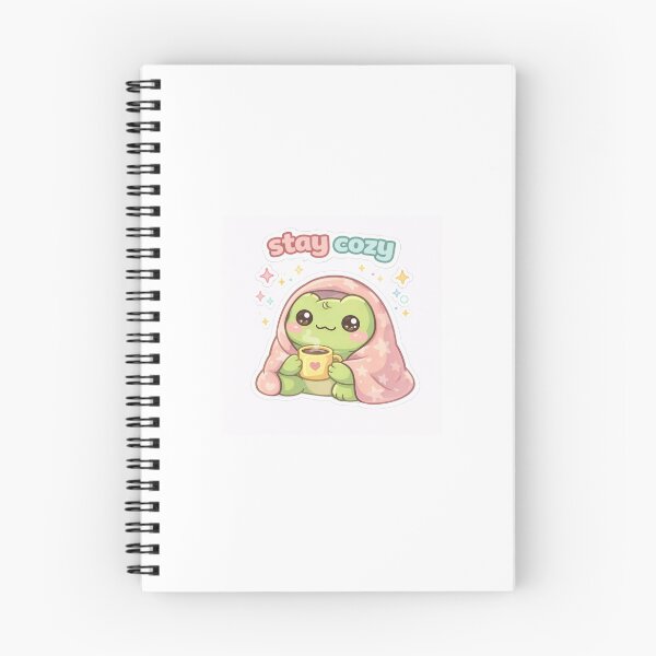 Item preview, Kawaii Frog “Stay Cozy” | Cute Frog With Blanket and Coffee Sticker designed and sold by AidaAviles.