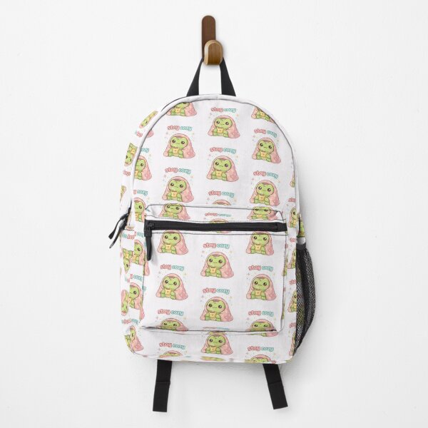 Item preview, Kawaii Frog “Stay Cozy” | Cute Frog With Blanket and Coffee Sticker designed and sold by AidaAviles.