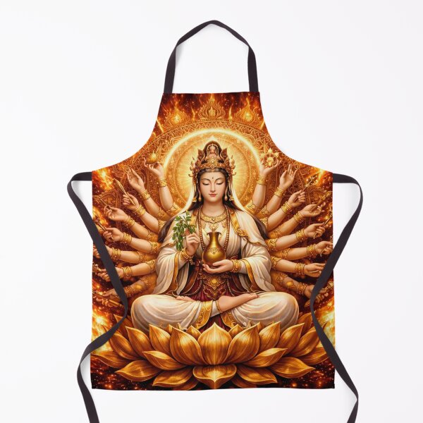Item preview, Thousand Arm Guanyin Fire Aura Sacred Lotus Goddess designed and sold by Sksticker991.