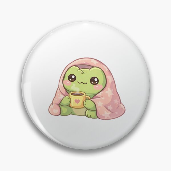 Item preview, Kawaii Frog “Stay Cozy” | Cute Frog With Blanket and Coffee designed and sold by AidaAviles.