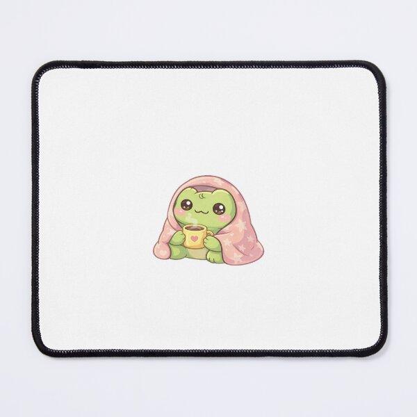 Item preview, Kawaii Frog “Stay Cozy” | Cute Frog With Blanket and Coffee designed and sold by AidaAviles.