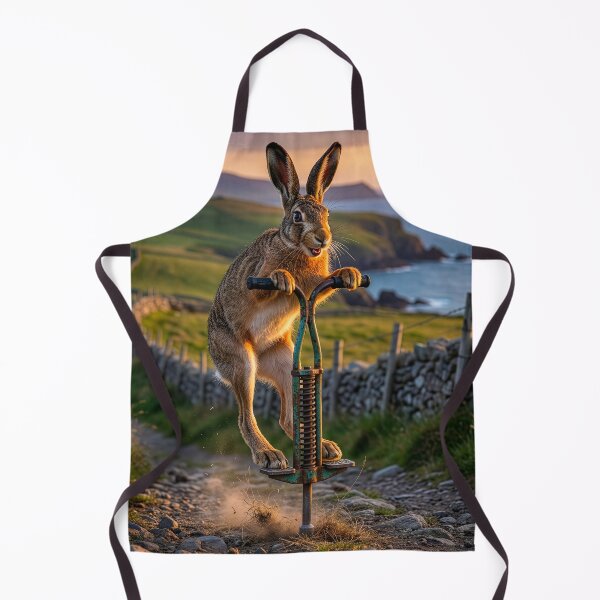 Item preview, Irish Hare Rides his Pogo Stick by Ocean designed and sold by Tridentulus.