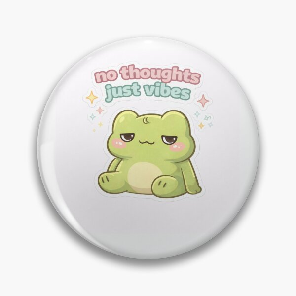 Item preview, Kawaii Frog “No Thoughts Just Vibes” | Cute Frog Relaxed Sticker designed and sold by AidaAviles.