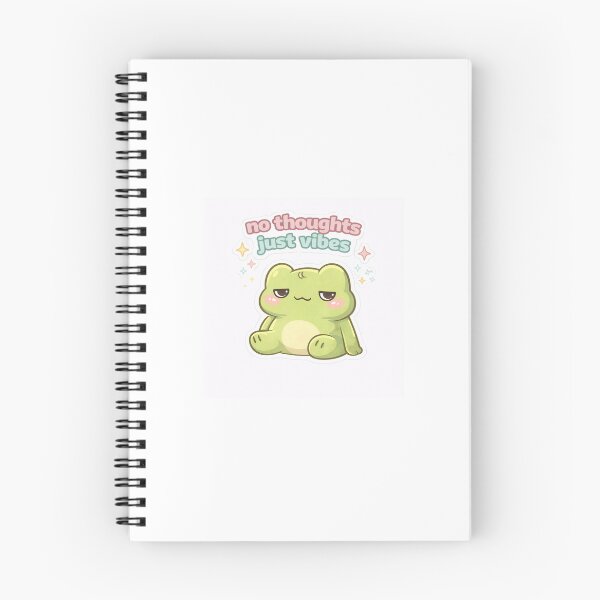 Item preview, Kawaii Frog “No Thoughts Just Vibes” | Cute Frog Relaxed Sticker designed and sold by AidaAviles.