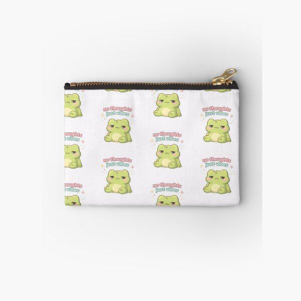 Item preview, Kawaii Frog “No Thoughts Just Vibes” | Cute Frog Relaxed Sticker designed and sold by AidaAviles.