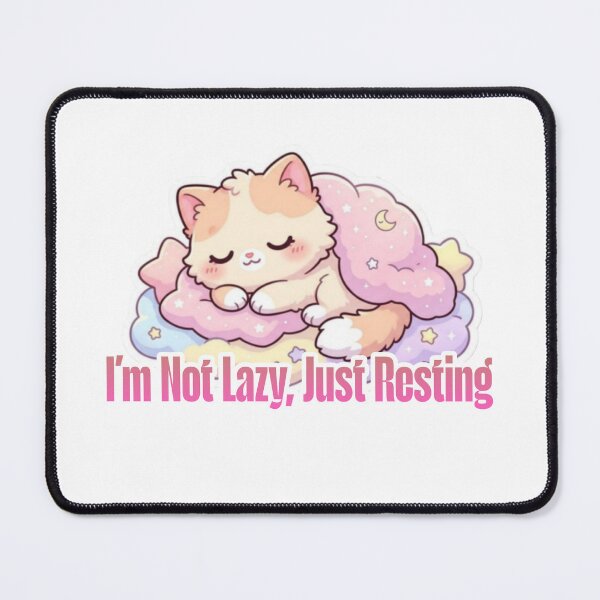 Item preview, Cute Sleeping Cat on Cloud – Im Not Lazy, Just Resting kawaii Design designed and sold by Ace01st.