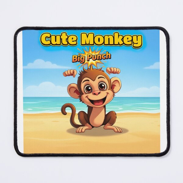 Item preview, cute punch monkey designed and sold by Art Wave Studio.
