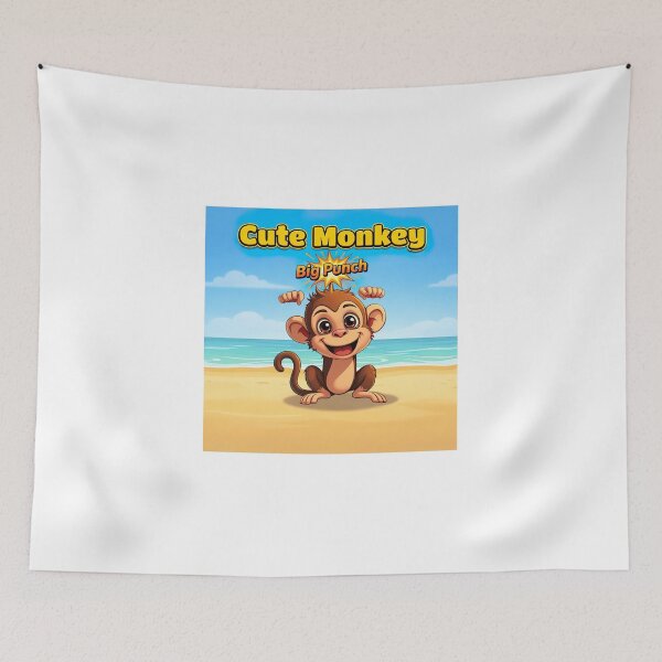 Item preview, cute punch monkey designed and sold by Art Wave Studio.