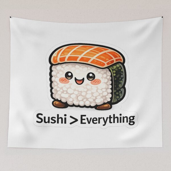 Item preview, Sushi Greater Than Everything Funny Kawaii Design designed and sold by MarinaBlackArt.