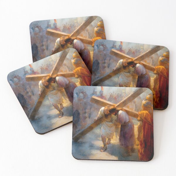 Item preview, 5th Station of the Cross - Simon of Cyrene Helps Jesus Carry the Cross designed and sold by Oldetimemercan.
