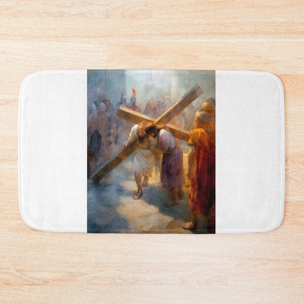 Item preview, 5th Station of the Cross - Simon of Cyrene Helps Jesus Carry the Cross designed and sold by Oldetimemercan.