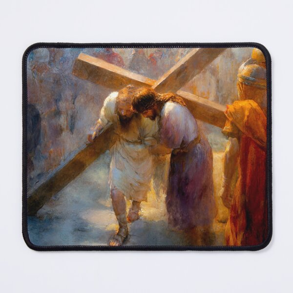 Item preview, 5th Station of the Cross - Simon of Cyrene Helps Jesus Carry the Cross designed and sold by Oldetimemercan.