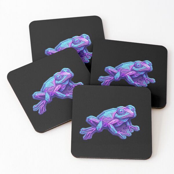 Item preview, Galactic Geometric Frog – Neon Crystal Sticker for Futuristic Nature Lovers designed and sold by bsbd-action.