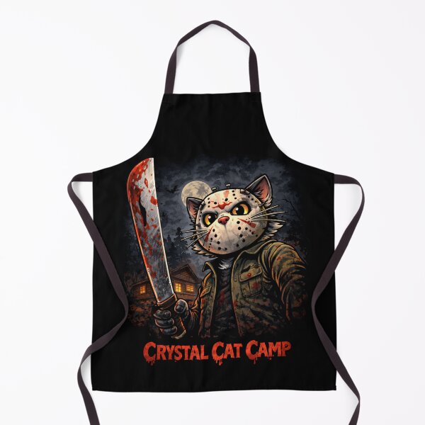Aperçu de l'œuvre Crystal Cat Camp Horror Slasher Cat Design créée et vendue par VibeFactoryOfc.